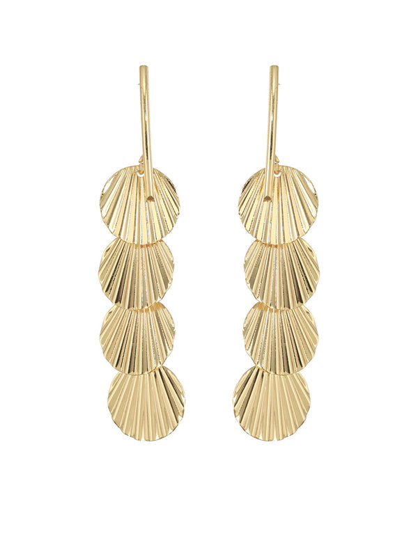 Anti-Tarnish Gold Plated Geometric Drop Down Eaarings