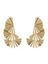 Anti-Tarnish Gold Plated Striped Three Layered Drop Earrings