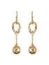 Anti-Tarnish Gold Plated Rope Ball Drop Earrings