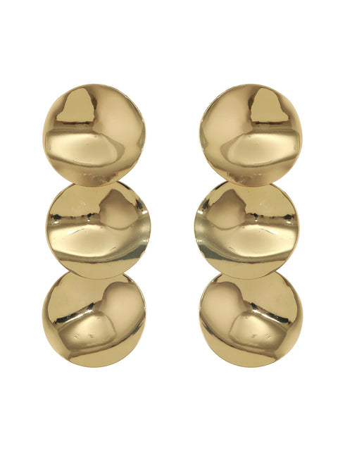 Anti-Tarnish Gold Plated Hammered Statement Dropdown Earrings