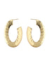 Anti-Tarnish Gold Plated Hammered Casual Hoop Earrings