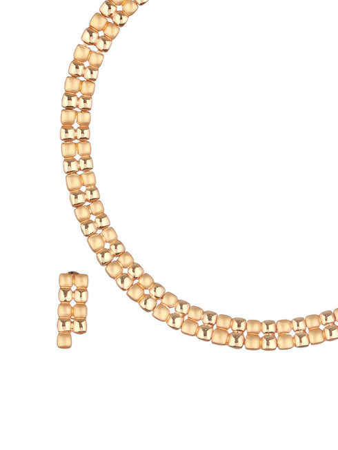 Anti-Tarnish 18k Gold Plated Ball Statement Combo Jewellery Set