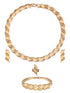 Anti-Tarnish 18k Gold Plated Chunky Charm Link Combo Jewellery Set