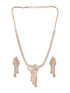 Dual Toned Gold Plated AD Studded Mango Design Luxe Statement Necklace Jewellery Set