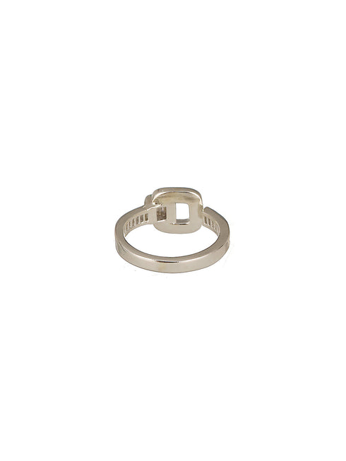 SARAF TRENDZ Anti-tarnish Silver Plated AD Studded Enamelled Finger Ring