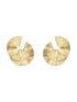 Anti-Tarnish Gold Plated Fan Shaped Disc Studds Earrings