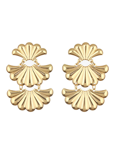 Anti-Tarnish Gold Plated Shell Shaped Drop Earrings