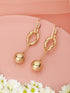 Anti-Tarnish Gold Plated Rope Ball Drop Earrings