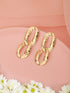Anti-Tarnish Gold Plated Intwined Dangler Drop Earrings