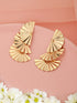 Anti-Tarnish Gold Plated Striped Three Layered Drop Earrings