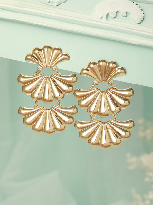 Anti-Tarnish Gold Plated Shell Shaped Drop Earrings