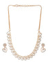 18k Gold Toned AD Studded Floral Heart Shaped Minimal Necklace Jewellery Set