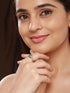 SARAF TRENDZ Anti-tarnish Silver Plated AD Studded Enamelled Finger Ring