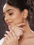 SARAF TRENDZ Anti-tarnish Silver Plated American Diamond-Studded Finger Ring