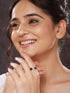 SARAF TRENDZ Anti-tarnish Silver-Plated AD-Studded Enamelled Adjustable Finger Ring
