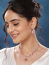 Rose Gold Plated Ruby AD Studded Pendant Jewellery Set