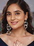 Anti-Tarnish Silver Plated Circular Drop Earrings