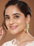 Anti-Tarnish Gold Plated Striped Three Layered Drop Earrings