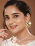 Anti-Tarnish Gold Plated Fan Shaped Disc Studds Earrings