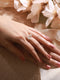 Gold Toned AD Studded Minimal Engagement Solitaire Finger Ring