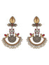 Silver Oxidised Dual Toned Bird Motif Tribal Boho Look Lightweight Chandbali Dangler Earrings