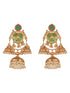 Gold Toned Kundan Studded Lightweight Designer Bridal Jhumka Earrings