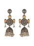 Silver Oxidised Dual Toned Dangler Fusion Lightweight Jhumka Earrings