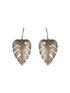 Oxidised Silver Lookalike Leaf Shaped Tribal Lightweight Fishhook Earrings