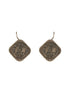 Oxidised Silver Lookalike 5 Paise Stamp Minimal Fishhook Earrings