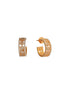 Gold Toned AD Zircon Studded C - Bali Hoop earrings