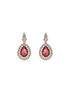 Silver Toned Rhodium Ruby Red AD Zircon Studded Designer Bridal Jewellery Set