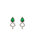Silver Toned Rhodium Plated Emerald Green AD Studded Designer Jeellery Set
