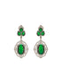 Silver Rhodium Plated Emerald Green Cubic Zirconia Designer Bridal Pendant Jewellery Set
