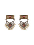 Silver Oxidised Dual Toned Red Stone & Pearl Beaded Filigree Designer Fusion Hasli Necklace Jewellery Set