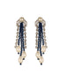 Silver Rhodium Plated Blue & White Pearls Multilayered Designer Maala Jewellery Set