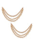 Gold Plated Temple Pearl Beaded Multilayered Matil Earchain