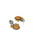 Silver Oxidised Yellow Stone Studded Bull Motif Statement Chandbali Earrings