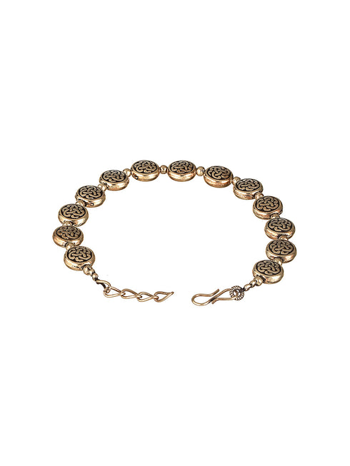 Silver Oxidised Toned Combo Floral & Butterfly Motif Minimal Dailywear Stackable Bracelet