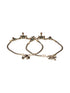 Oxidised Silver lookalike Red Stone Studded Bridal Floral Anklet Payal