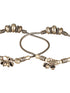 Set of 2 Silver Oxidised Balls Minimal Dailywear Anklet Payal