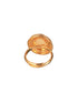 Gold Toned Off White Pearl Studded Engagement Designer Oval Adjustable Finger Rings