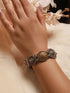 Silver Oxidised Dual Toned Boho Style Adjustable Kada Bangle Bracelet