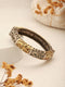 Silver Dual Toned Oxidised Filigree Minimal Stacks Bangle Kada Bracelet