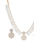 Gold Toned AD Studded Floral Drop Minimal Jewellery Set