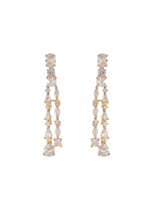 Gold Toned AD Studded Layered Minimal jewellery Set