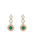 Gold Toned Emerald Green AD Studded Statement Link Pendant Jewellery Set