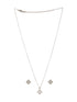 Anti-Tarnish Rhodium Plated AD Studded Minimal Floral Pendant Jewellery Set