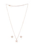Anti-Tarnish Rose Gold Plated AD Studded Minimal Star Pendant jewellery Set