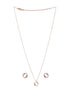 Anti-Tarnish Rose Gold Plated AD Studded Minimal Circular Floral Pendant Jewellery Set