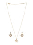 Anti-Tarnish Gold Plated Faux Pearl Minimal Geometric Pendant Chain Jewellery Set